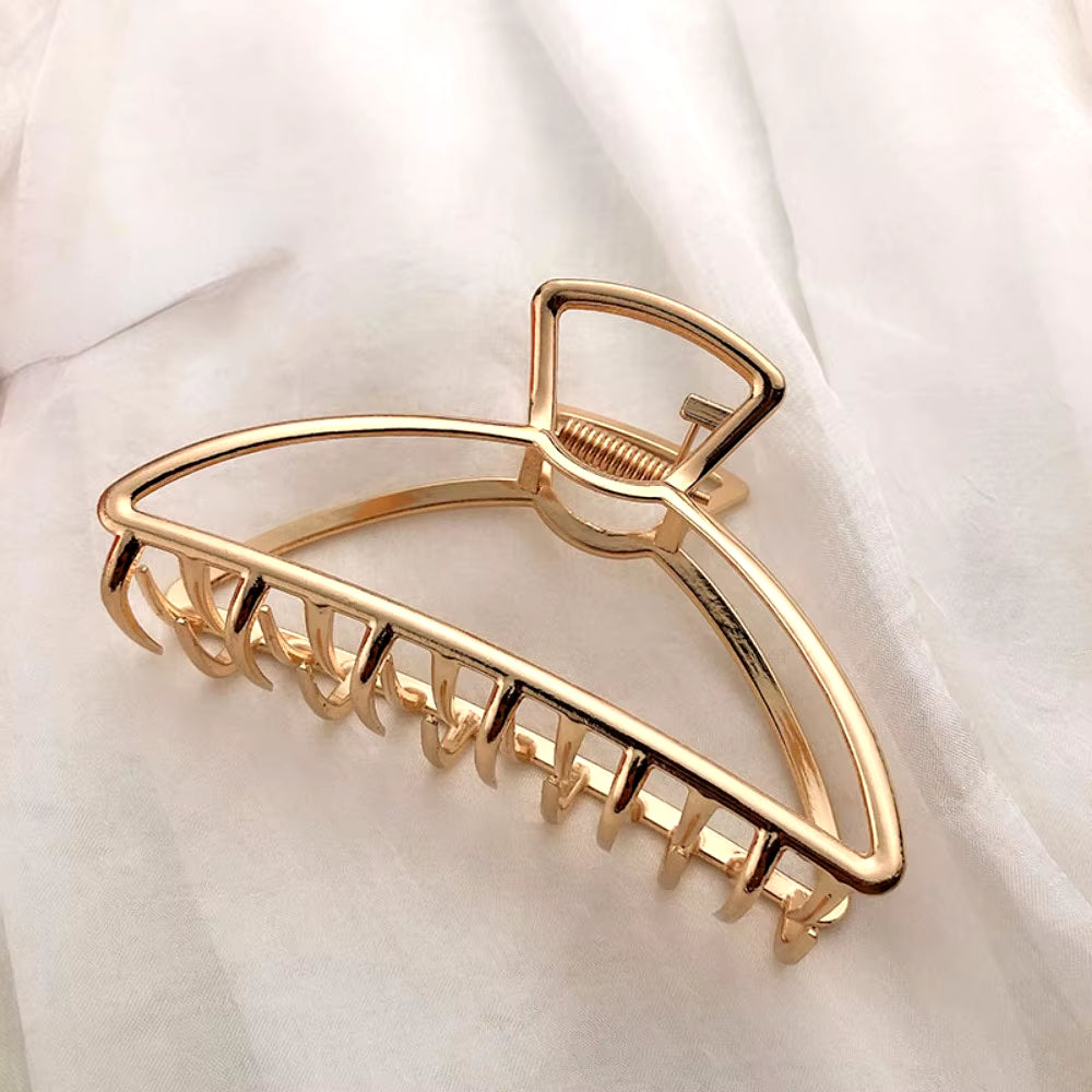 Gold Color Hollow Geometric Hair Clips Metal Hair Claw Cross Hairclip Headband Hairpin Hair Crab Women Hair Fashion Accessories