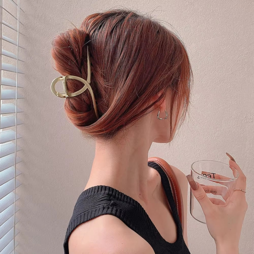 Gold Color Hollow Geometric Hair Clips Metal Hair Claw Cross Hairclip Headband Hairpin Hair Crab Women Hair Fashion Accessories