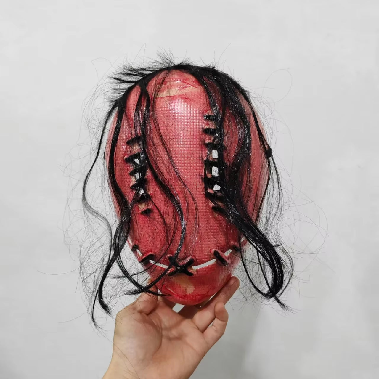 Halloween Horror Red Face Mask Escape Room Escape Sack Ghost Head Mask Horror Headgear Haunted House Party Horror Props