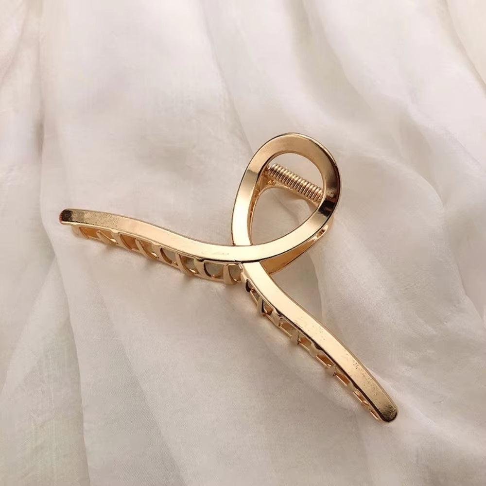 Gold Color Hollow Geometric Hair Clips Metal Hair Claw Cross Hairclip Headband Hairpin Hair Crab Women Hair Fashion Accessories